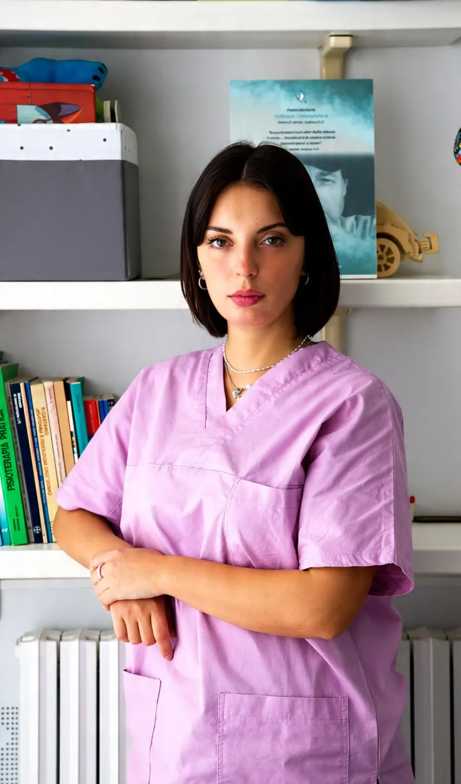 Clara Rossi, osteopata, nello studio di Origgio