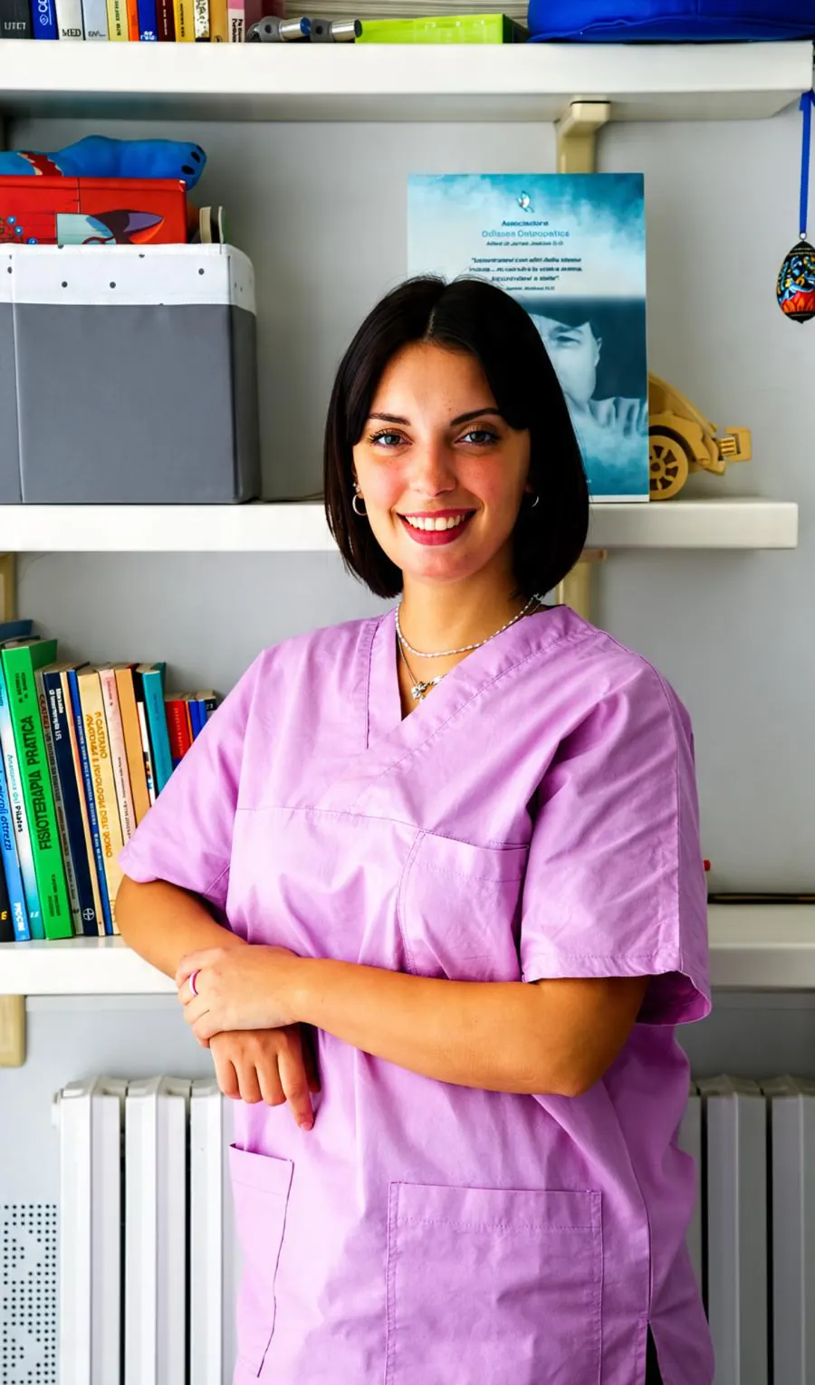 Clara Rossi, osteopata, nel suo studio